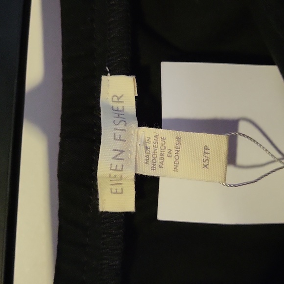 Eileen Fisher Organic Cotton Ankle Pant in Black XS NWT - Picture 9 of 12